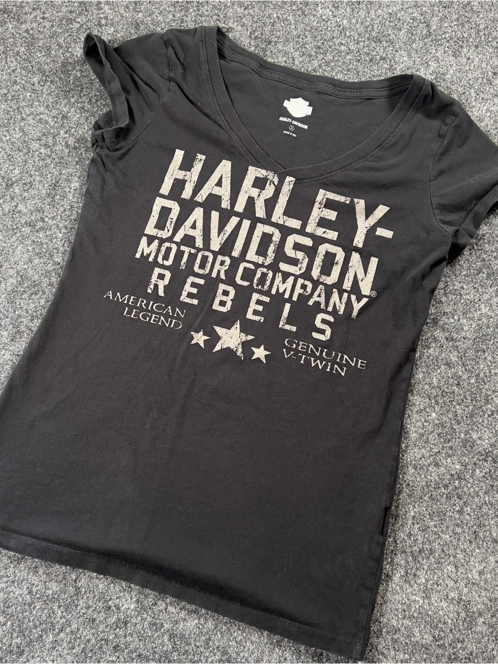 Harley Davidson Womens M Black Rebels Graphic Tee Made in USA